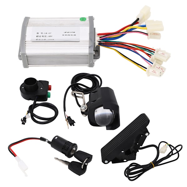 48V 1000W Aluminiumslegering Pedalakselerasjonskontroller Frontlykt og Bryter Elektrisk Sykkel Konverteringssett for Oppgradering