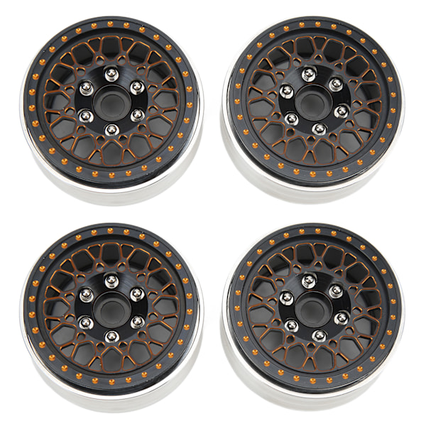 4 kpl 1,9 tuuman Crawler-pyörän napa RC alumiiniseos Crawler-auton vanteet Axial SCX10 90046 1/10 musta kulta