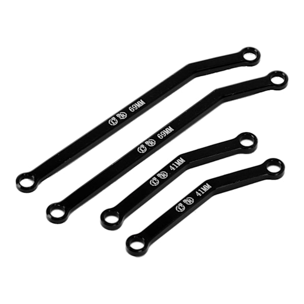 Høy klaring RC chassis koblinger sett for AXIAL SCX24 1/24 RC Crawler Bil Aluminiumlegering RC Styrestenger Trekkstenger Svart