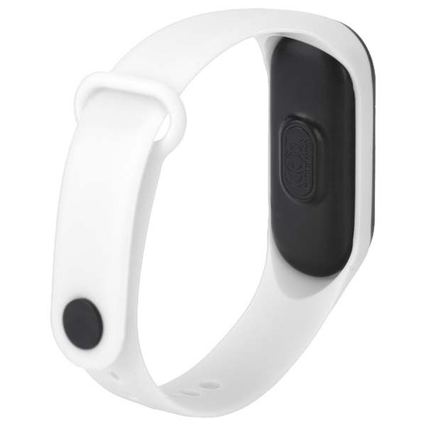 Digitalur LED Hvidt Lys Display Plast Spejl Elektronisk Bevægelse Silikone Strap Sportsur til Student Hvid