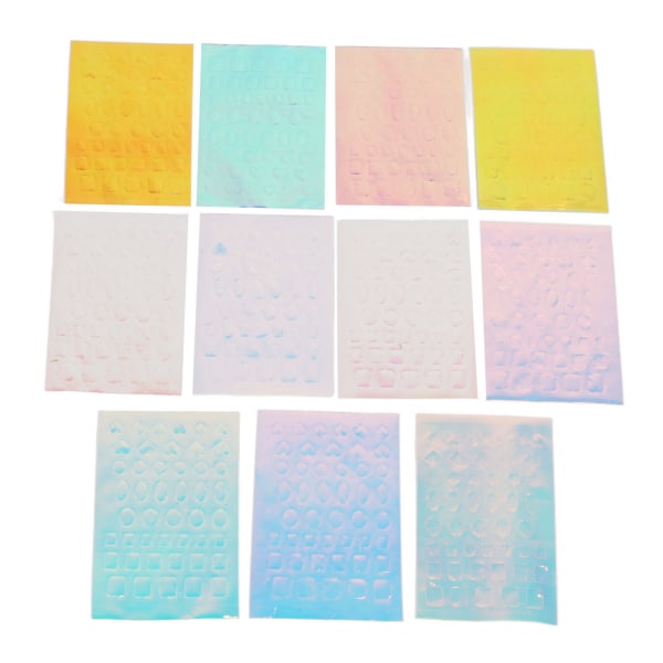 11 ark Nail Art Stickers Glitter Laser Fargerike Multi Shape selvklebende Gratis Nail Art Decoration Decals Set