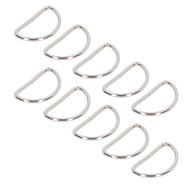 100 st Metall D-ringar Släta Ytor Klassisk Look Metallringar Spänne för DIY Bälten Resväskor Handväskor Ryggsäckar Silver