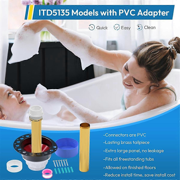ITD5135 Fristående Badkarsavlopp Tomt Kit