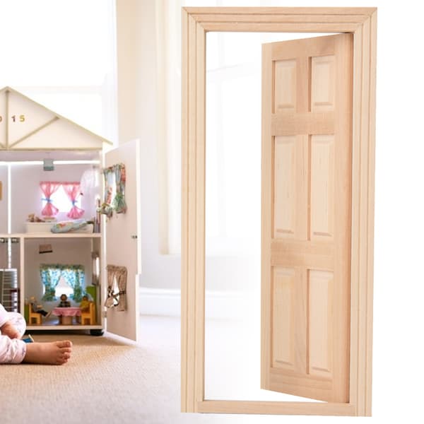 1:12 Dukkehus Mini Trædør til Dukker DIY Dukkehus Møbler Tilbehør