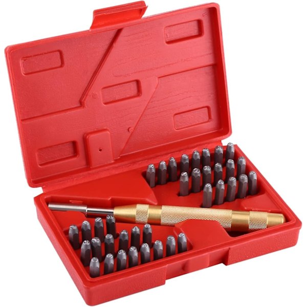 37 st Alfabet Nummer Stans Stål Tryck Nummer Automatisk Stansverktyg Plastlåda Set (3mm)