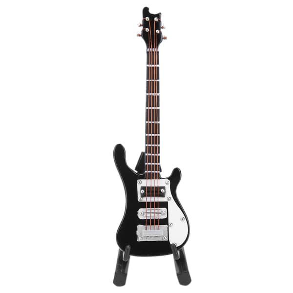 Miniatyr Träsimulering Elgitarr Modell Musikinstrument Ornament Presenter Svart