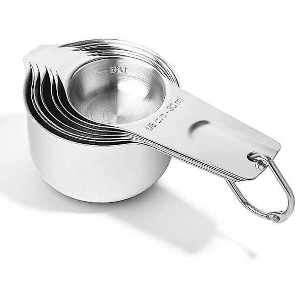 7-delt målesett i rustfritt stål for matlaging og baking