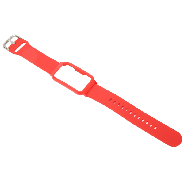 Klokkebånd med etui 20 mm vanntett myk silikon Justerbar størrelse Lett for OPPO Free Red + Red Shell