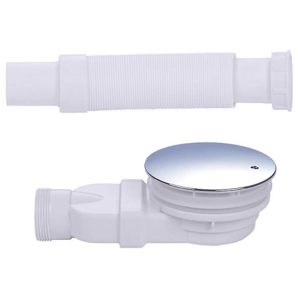 Elegant 90 mm flatt dusjavløp med anti-lukt sifon og hårsil
