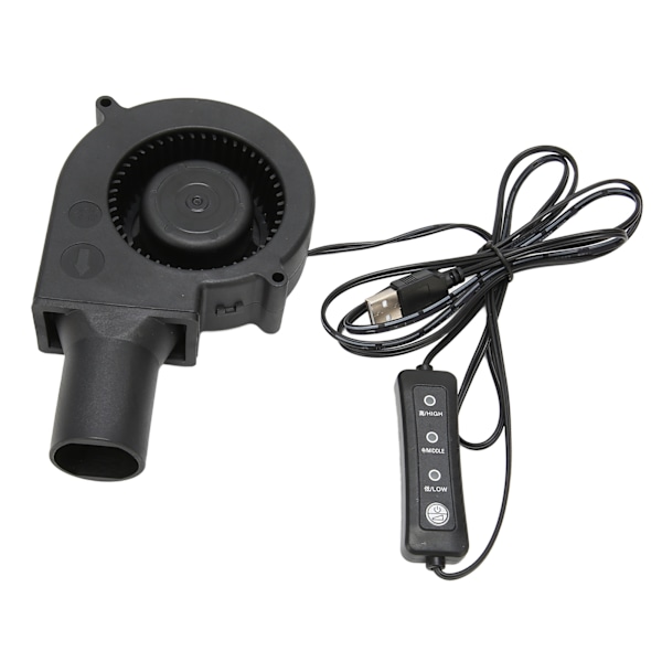 USB blæser blæser 3,8 tommer 3 hastighedstilstand DC 5V børsteløs 3800 RPM 22 CFM computer køleventilator til PC Electronics 3D Printer