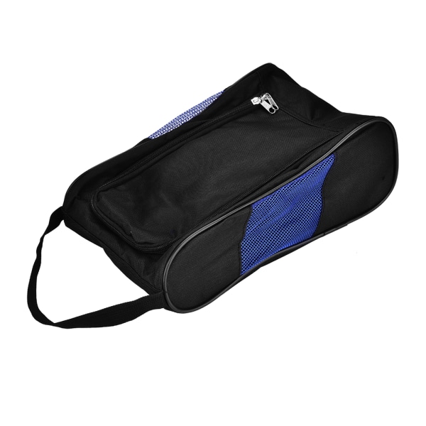 Bærbar åndbar golfsko taske taske Lomme pose Opbevaring Sportstilbehør Sort og blå Black and Blue