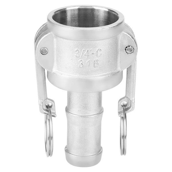 1 stk Rustfrit stål 316 Type C Camlock Adapter Kobling Hun End x Han Barb DN20 G3/4