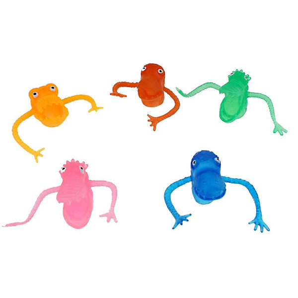 10st Multicolor PVC Plast Dinosaur Finger Puppets Set - Mini Barnleksaker