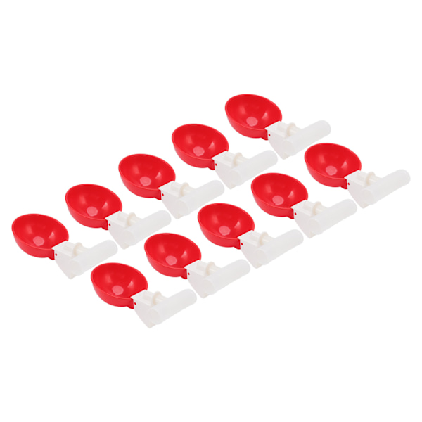 10 Set Kyckling Drickkopp Automatisk Vatten Drickare Stor Röd Plastskål för Anka Fågel Höna G1/2