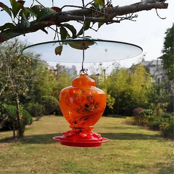 Glas Ekorrskydd för Fågelmatare Stolpe - Herdekrokar/stolpmontering - Klar 33 cm