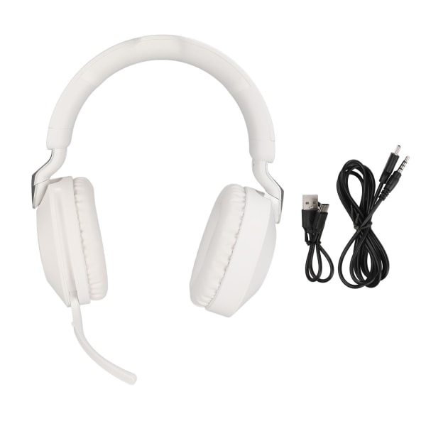Bluetooth Gaming Headset Fällbart Typ C-gränssnitt Trådlöst Bluetooth 5.1 Trådlöst Dual Mode Stereo Headset med mikrofon Vit