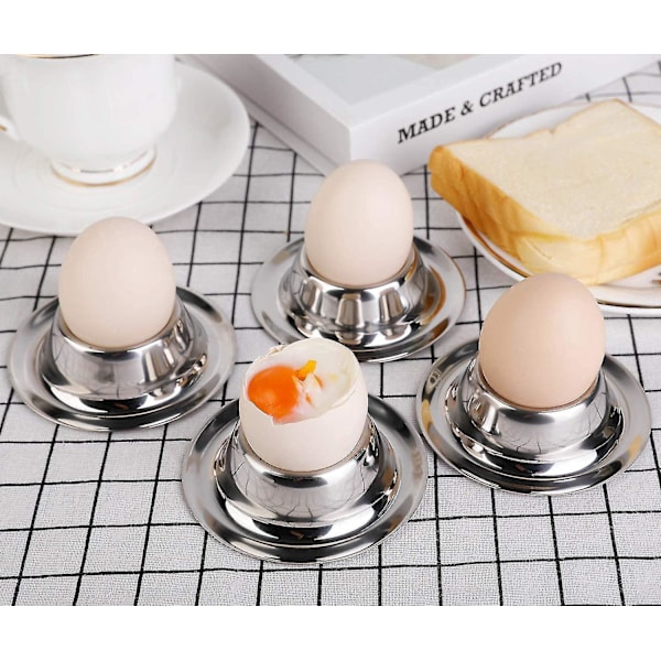 Eggkoppsett i rustfritt stål for løskokt egg, servise, kjøkkenutstyr
