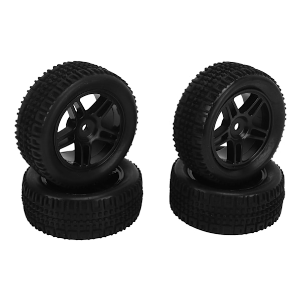 4 kpl RC-renkaita 12 mm:n vannekehiä ja kumirenkaita sarja Vaihtorengassarja ja pyöräsarja 1/16 RC-autoon Musta