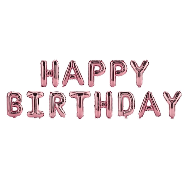 10pcs 16" Happy Birthday Letter Aluminum Foil Balloons Party Wedding Decor (Pink)