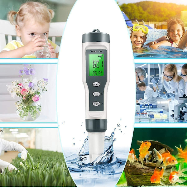 3-in-1 Vedenlaadun Testaaja - Tarkka pH-mittari Lämpötilan ja TDS-mittauksella
