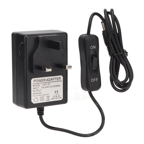 12V strømadapter 20 cm nålskumkutter DC strømforsyningsadapterpluggutstyr 100-240V UK-plugg 12V 2A 24W