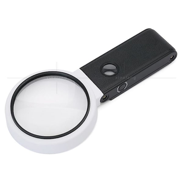 Foldbar 3,5x 25x Forstørrelsesglass med LED-lys og stativ, perfekt for nært arbeid og lesing