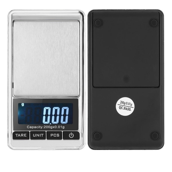 Mini Bärbar Pocket Elektronisk Digital Smycken Precisionsvåg med Digital Display (200*0,01g)
