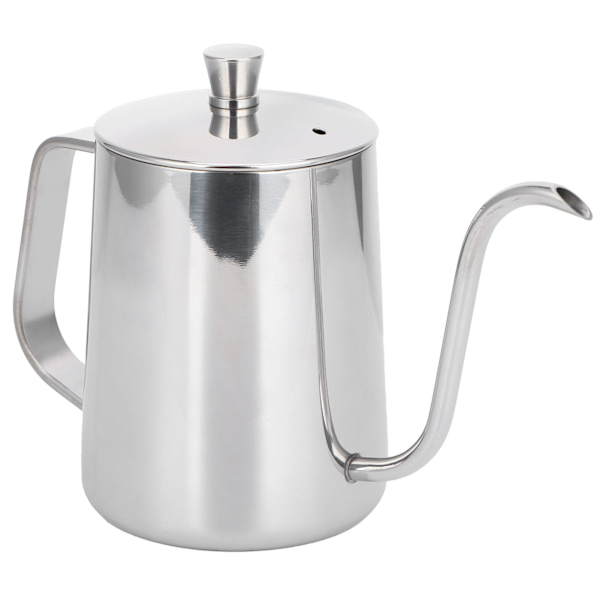 600 ml kaffedroppkanna 304 rostfritt stål smal pip tjock kaffekanna med lock