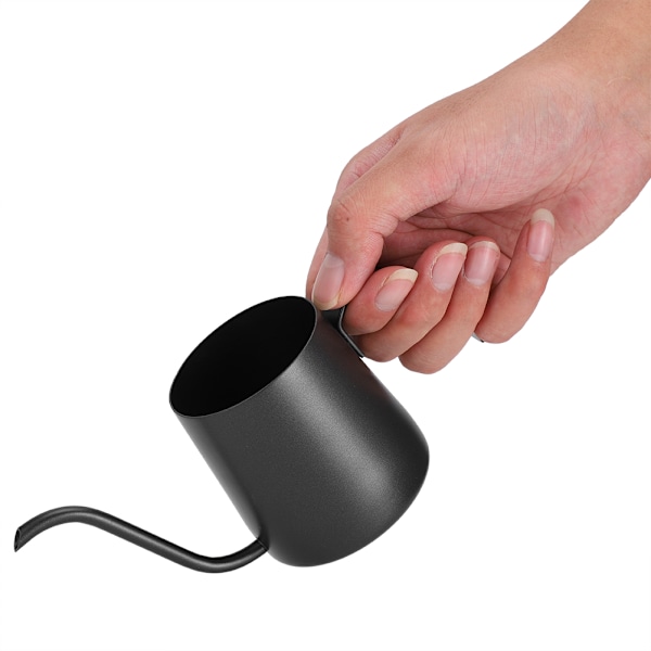 304 Rustfrit Stål NonStick Lang Tud Kaffe Kande Kedel Tekande til Hjem Kaffebutik Cafeer (Sort 250ml )