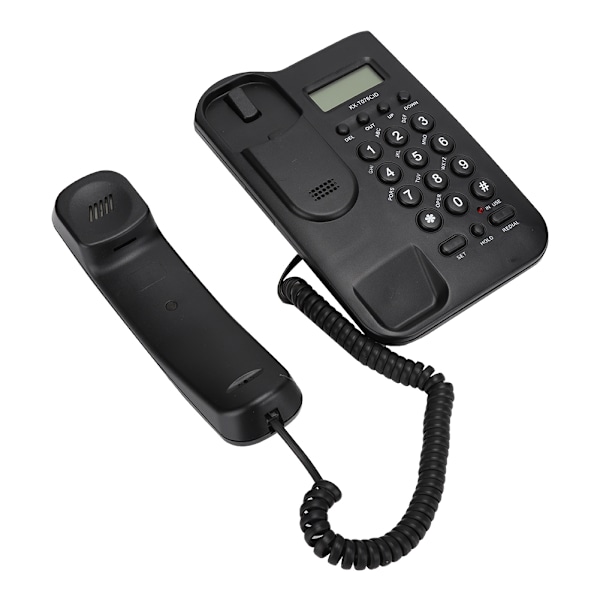 KX T076 kablet engelsk fasttelefon for hjemmekontor (britisk telefonlinje med tilfeldig farge) (svart)