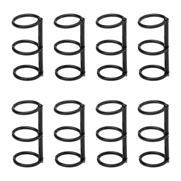 Återanvändbara 3-håls elektropläterade metall DIY handkonto papper lösblad bindningsringar svart