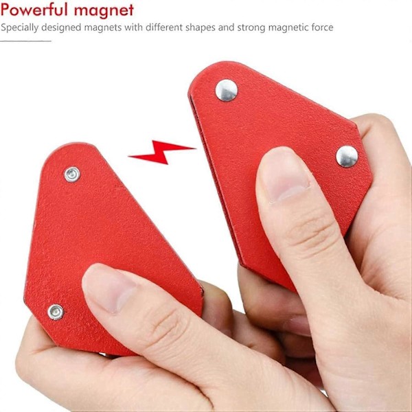 4 st Magnetiska Svetsfästen för Vinklar, Magnetisk Svetsvinkel, Magnetiska Svetsfästen, för Fixerad Svetsning (Röd)