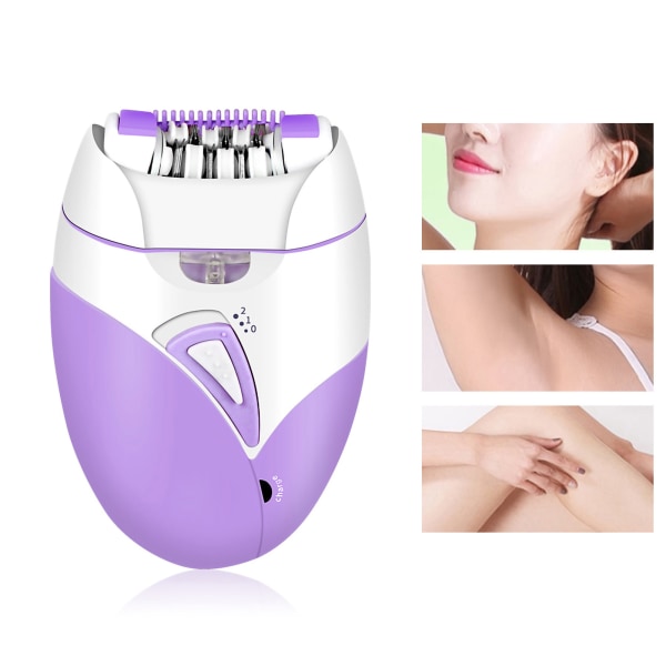 Elektrisk hårborttagning Epilator Uppladdningsbart Avtagbart huvud för kvinnor Man Hårtrimmer Lila