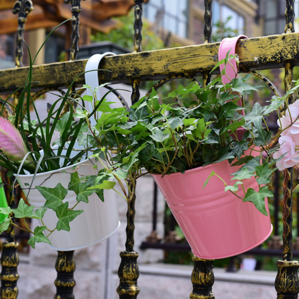 Plåt Blomhink Blomkruka Blomkärl Hängande hink Metallhantverk