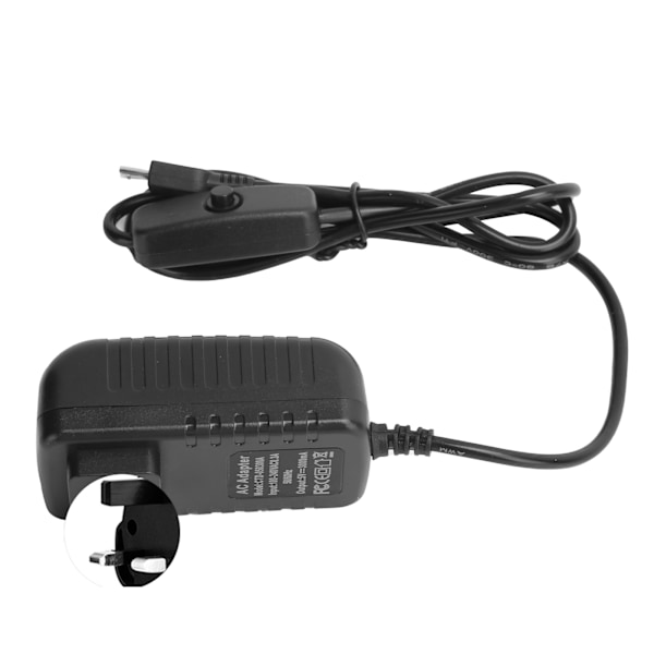 Virtalähde Raspberry Pi:lle 5V 3A kytkimellä Integroitu Micro USB -sovitin 100-240VUK-pistoke