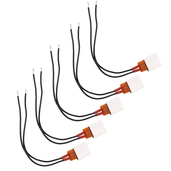 5 stk PTC varmeplade keramisk termostatisk aluminium PTC varmeelement 70℃ sort kabel 12V