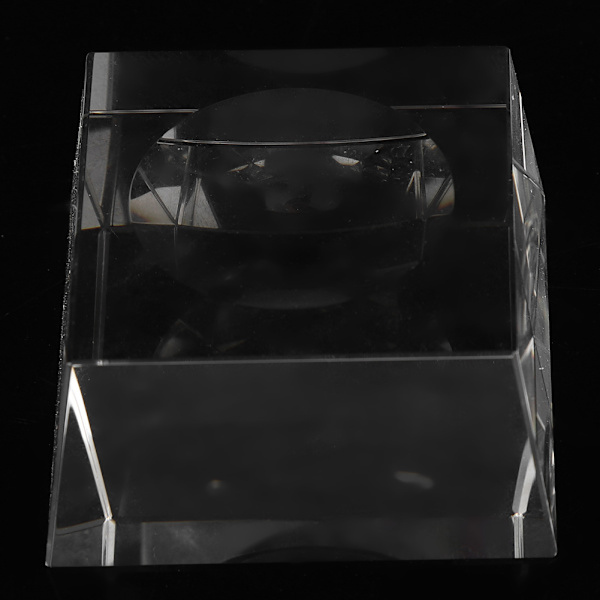 8 cm klar kristallkula transparent galaxier sfär förmögenhetskula hemmakontorsdekor (klar bas)