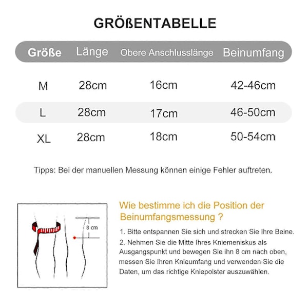 Sports Knæbind Patella og Ligament Knæbind Osteoarthritis Knækompression Åndbar til Skadesrestitution, Sport, Løb, Unisex 2 Stykker (L,