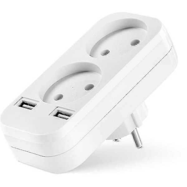 Multi USB Strømstik, 4 I 1 Stikdåse USB Oplader Med 3 AC Udgange 10a, 2500w Og 2 USB Porte, Elektrisk Stikkontakt Ideel Til Soveværelse Hjemmekontor