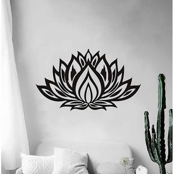 Lotus seinäkoriste - Luonnollinen - Musta metalli - 33*56 cm