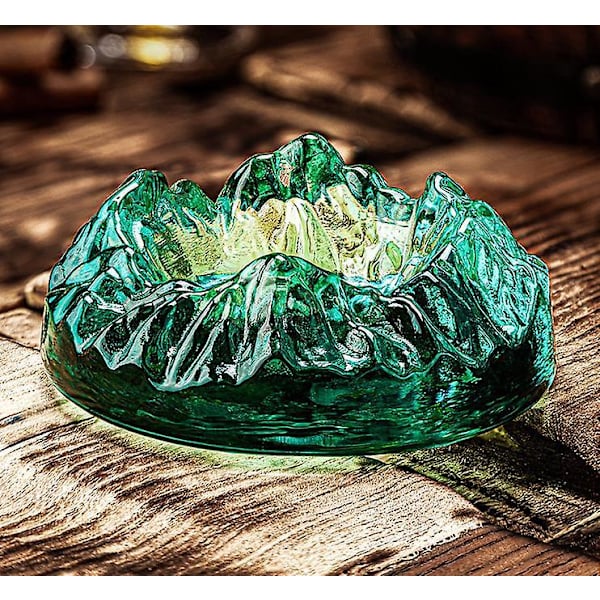 Green Crystal Glass Tuhkakuppi - Tyylikäs ja tyylikäs tuhkakuppi toimisto- ja hotellikäyttöön