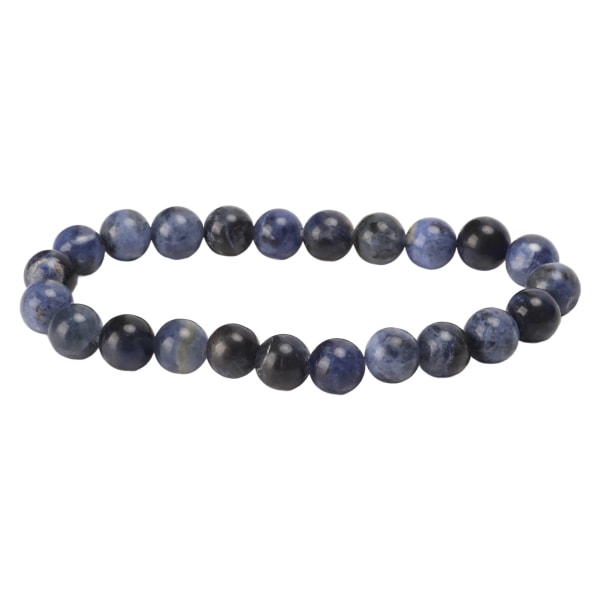 Helmillä koristeltu rannekoru, elegantti halkaisija 8 mm, joustava luonnonkristalliranneke unisex -meditaatioon dekompressiolahjaksi, sininen suonitettu