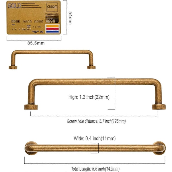 Retro Kjøkkenskap Håndtak Bronse 128mm Sink Legering Møbelhåndtak (10 Stykker)