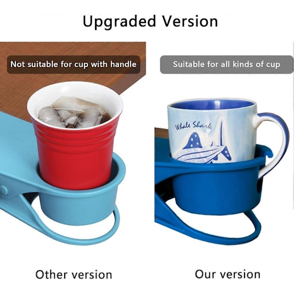 Uppgraderad Mugghållare med Klämma - Fästs på Skrivbordssidan för att Hålla Kaffemugg, Vatten, Läsk
