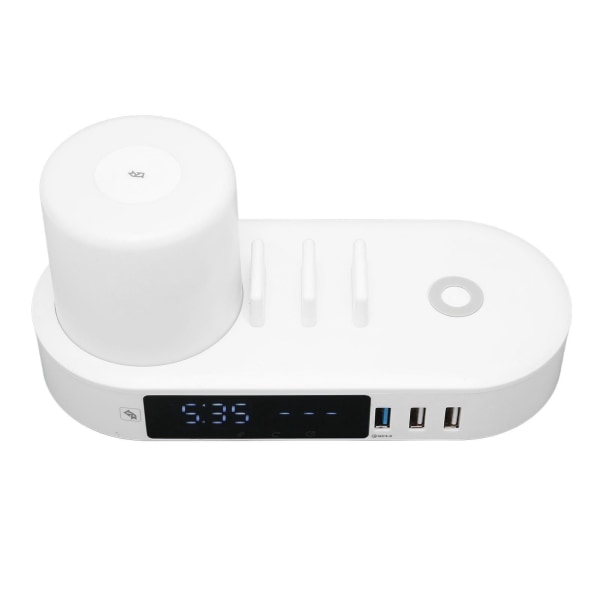 Trådløst opladerur Multifunktion Touch Control Farverigt natlys 6USB-interface Hurtigladestation 100V-240V EU-stik