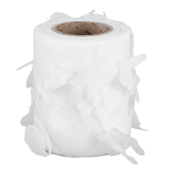Tulle rulle syning farverig net garn rulle DIY hår tilbehør materiale webbing tyl rulle hvid