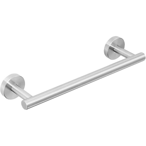 Rostfri handdukshållare med 30 cm lång stång, väggmonterad handdukshållare i borstad nickel finish, silverfärg