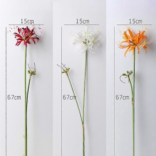 5 stk. Spider Lily Kunstig Sten Hvidløg Løg Lang Stilk Real Touch Hjemmekontor Hotel Stue Dekoration - B17 Pink
