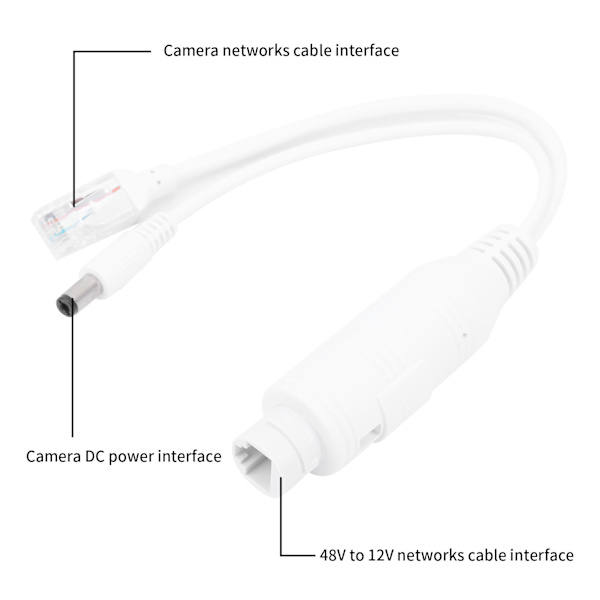 Vattentät 48V till 12V POE Splitter Adapter för IP-kamera