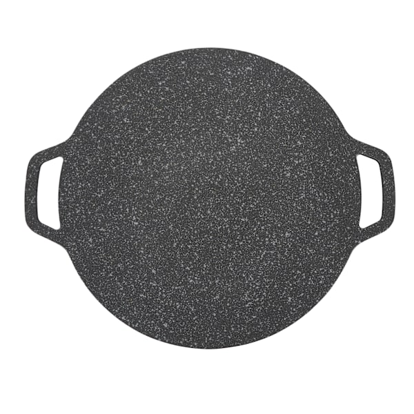 Koreansk BBQ Grill Pan Rund Hög Värmeledningsförmåga Lätt att Rengöra Grillplatta för Inomhus Utomhus Matlagning 34cm/13.4in